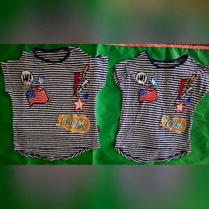 Twin Girls 4th of July tops (size 7/8)